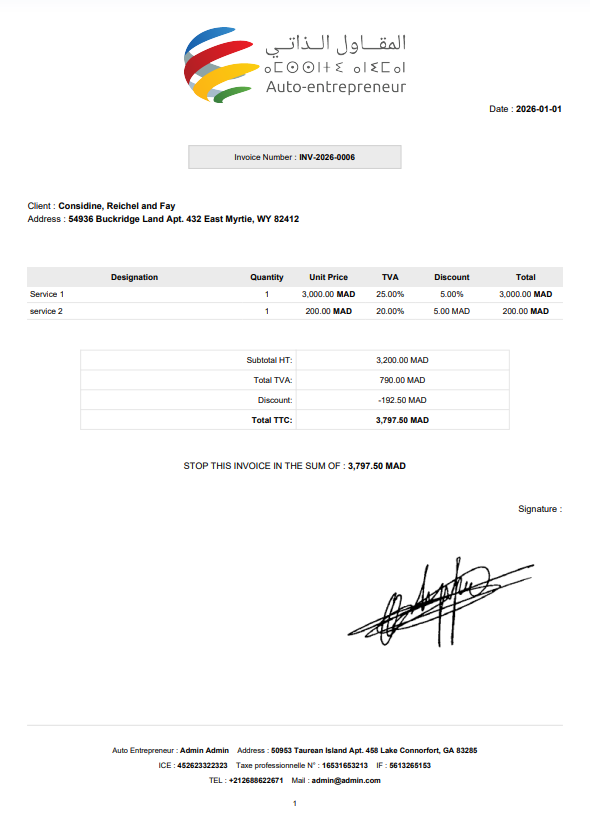 Fatora Elegant Classic Invoice Template